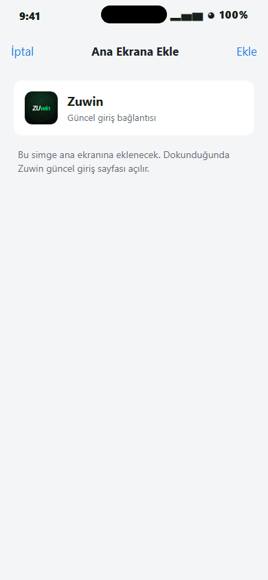 iPhone Ana Ekrana Ekle onay ekranı